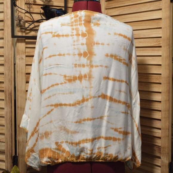 Young Fabulous Broke M Goldish Brown Tie Dye Crossover Front Top - Picture 5 of 8